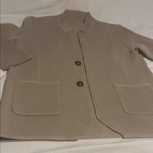 Tan Relaxed Fit Blazer with Minimal Design